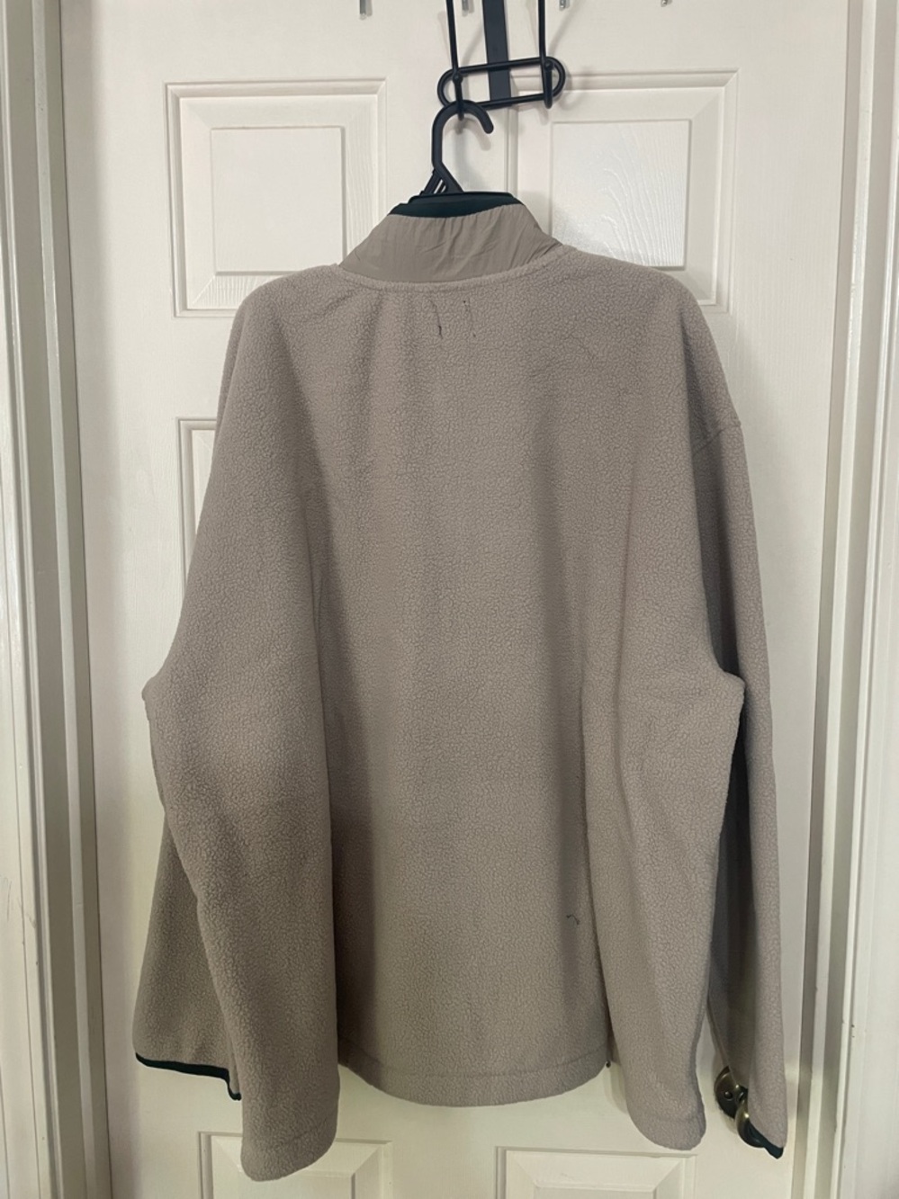 GAP Taupe Fleece Half-Zip with Dark Green Trim - Picture 3 of 3